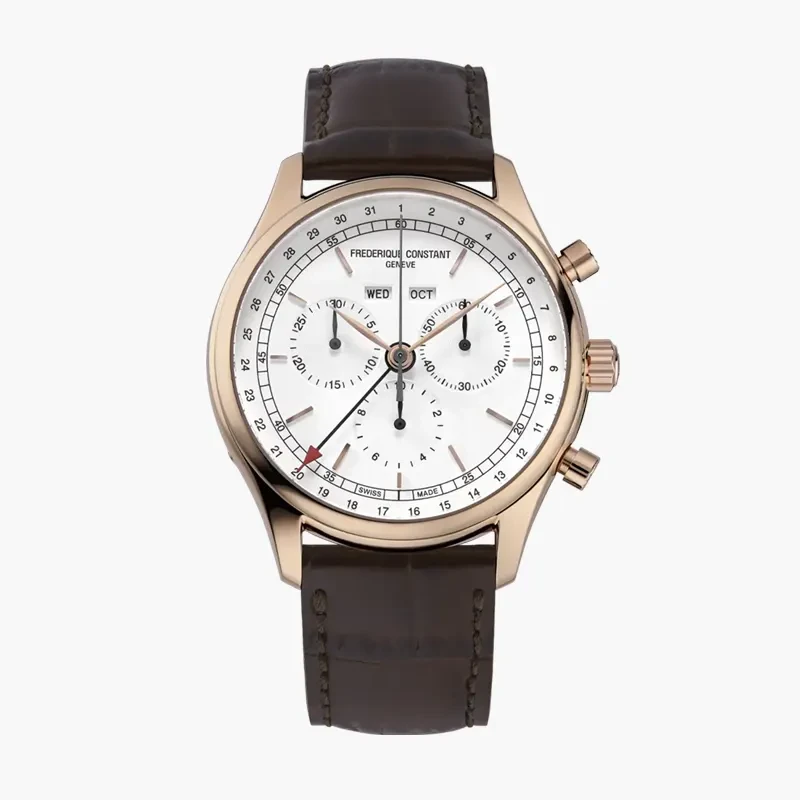 Frederique Constant Classics Chronograph Quartz White Dial Men's Watch- FC-296SW5B4